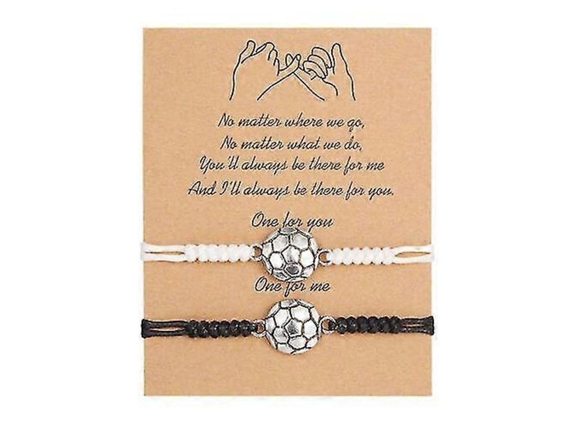 Pulseiras Ajustáveis Fasst com Cartão de Mensagem, Esportes, Bola, para Casais e Amigos, Presente | S/MARCA