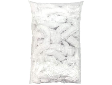 100 touca de banho descartável, touca de banho de plástico para proteção do cabelo, touca descartável para remoção de pelos DLZAOAO