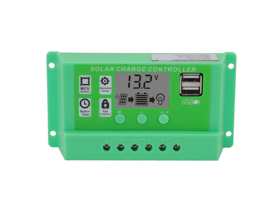 Controlador de carga solar PWM Primerox 12V/24V 30A com display LCD
