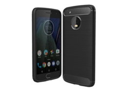 Capa Protetora De Tpu À Prova De Choque Com Textura De Fibra De Carbono Escovada Para Motorola Moto G5 Plus