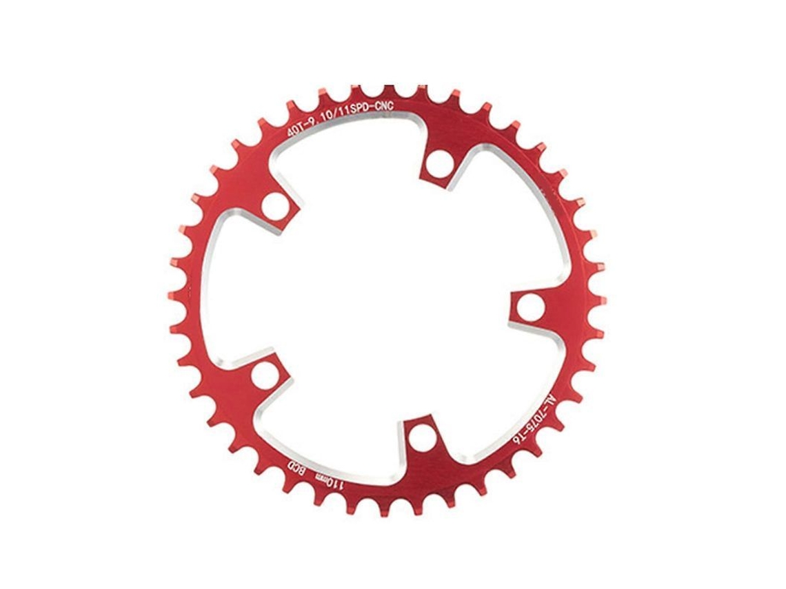 Yuru plato de Câmbio para Bicicleta de Montanha 5 Parafusos 110bcd/130bcd Montagem Direta Vermelho 40d