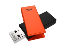 Emtec C350 Brick Unidade de Memória Usb 128 Gb Usb Type-A 2.0 Preto Laranja