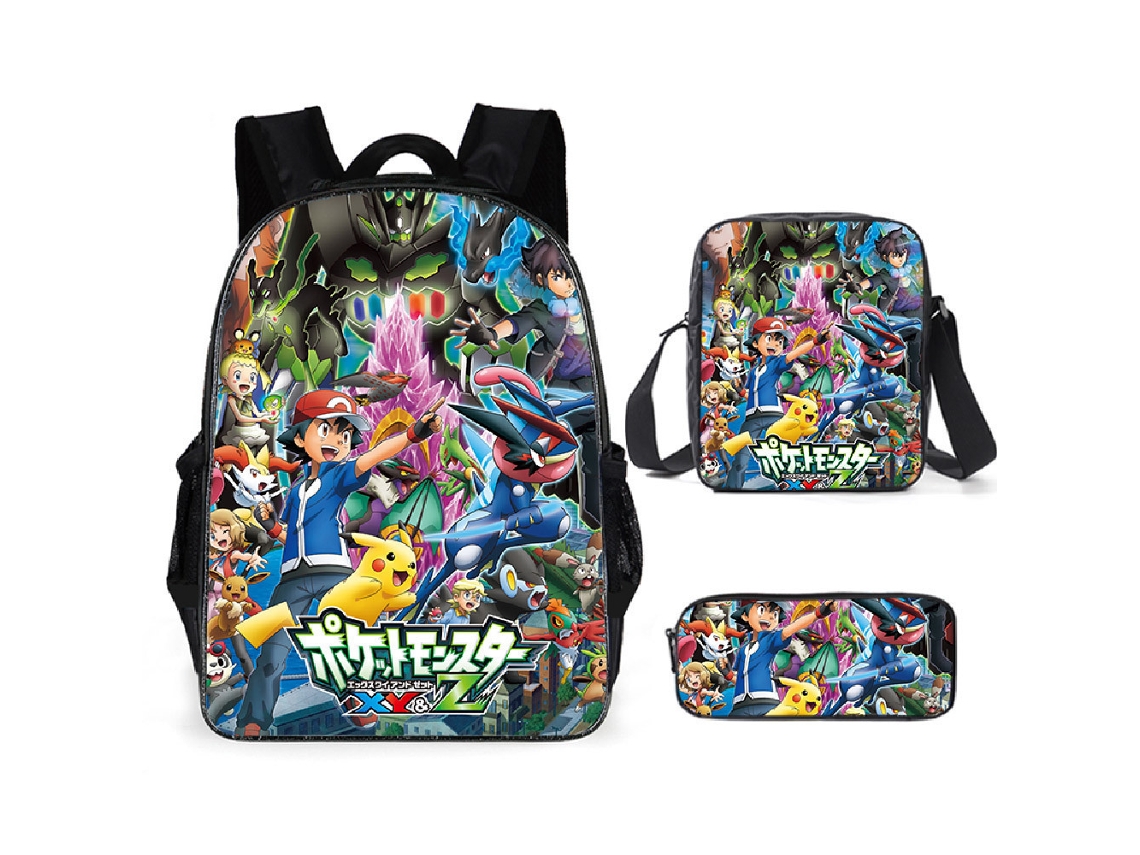 Conjunto Escolar Infantil De Três Peças Com Estampa De Fadas: Mochila + Mochila De Ombro + Estojo, Modelo A