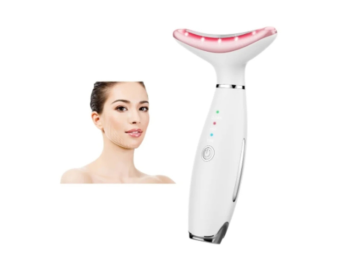 Massajador Facial Dispositivo De Beleza De Rejuvenescimento Da Pele Para Lifting De Pescoço Baseado Em Rosto E Pescoço Em Tripla Ação Branco Yizhood
