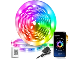 Fita Led, 30 M, Rgb, Bluetooth, Para Decoração De Móveis, Televisão, Prateleiras E Ambientes Internos