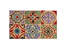 Felpudo Beliani Naukati De Fibra De Coco Multicolor 45x75