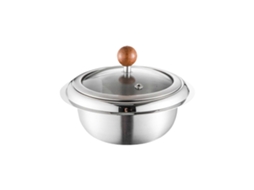 Tigela De Aço Inoxidável Com Tampa, 19 Cm, 1 Litro De Capacidade, Ideal Para Cozinhar, Assar E Usar Em Fogões De Indução E A Gás.