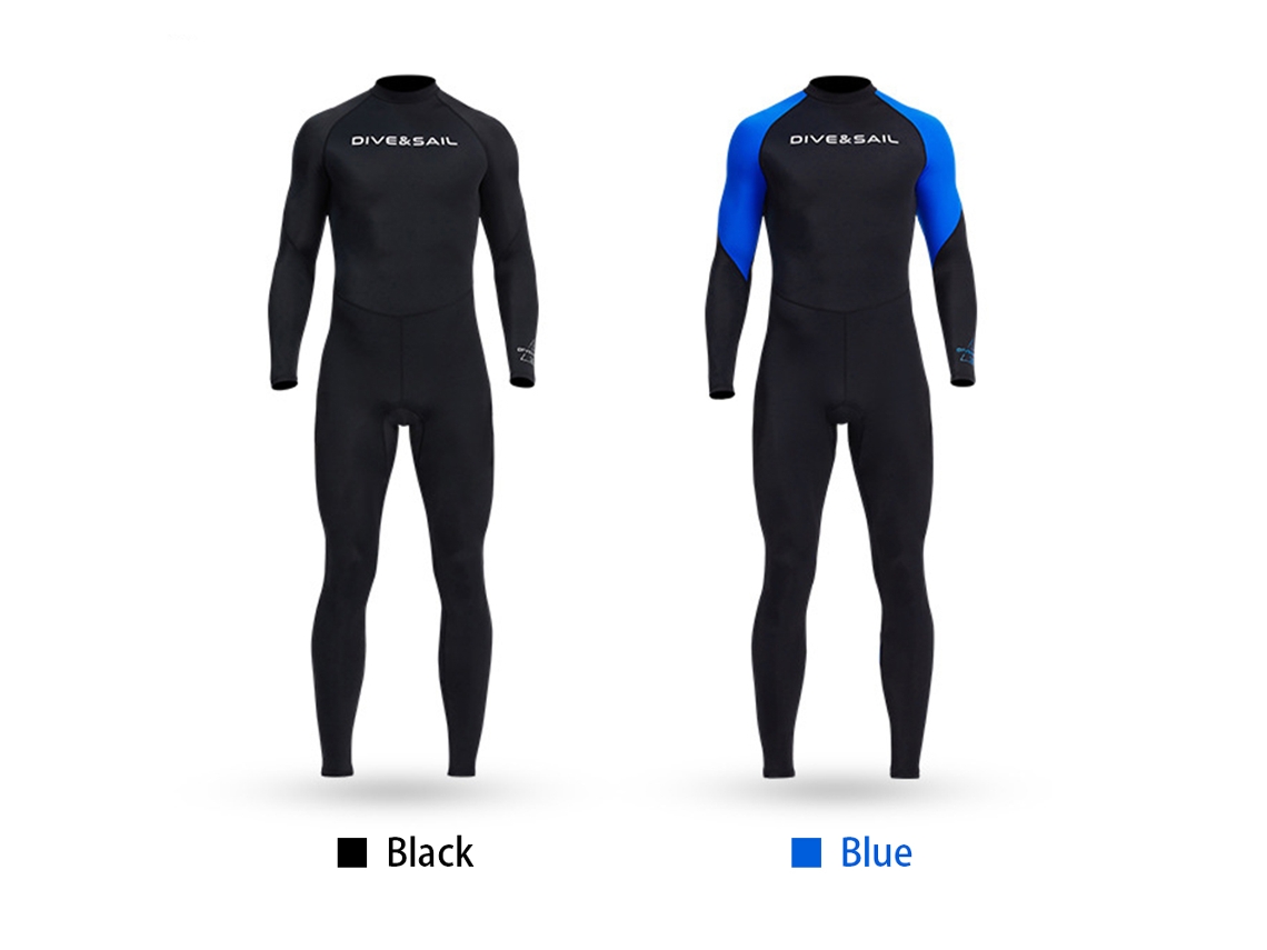 Traje de Banho Masculino Manga Longa com Zíper na Espalda e Secagem Rápida para Esportes Aquáticos | S/MARCA