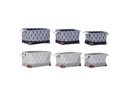 Conjunto de Cestas Dkd Home Decor Poliéster Folhas Boho 3 Pcs 2 Pcs
