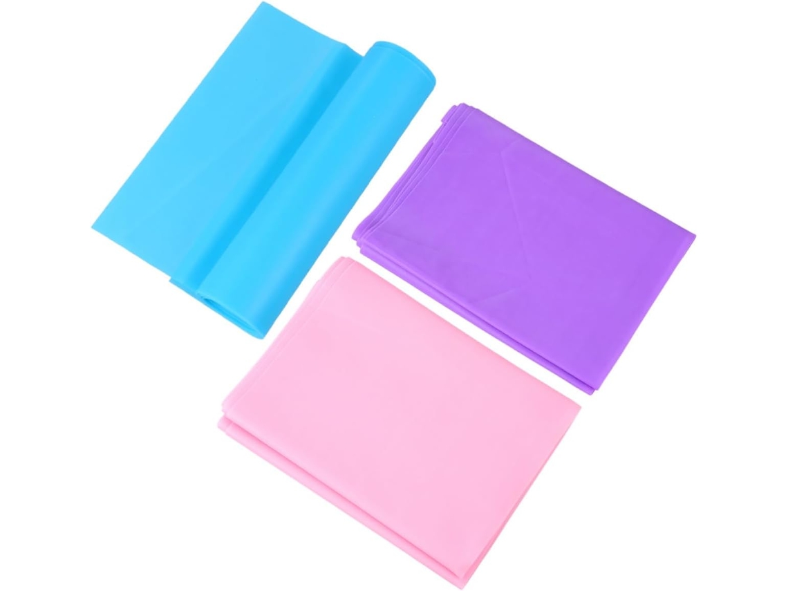 Conjunto De 3 Faixas Elásticas Látex Ecológicas Abaodam 2m Para Yoga, Treinamento Físico, Pilates E Exercícios