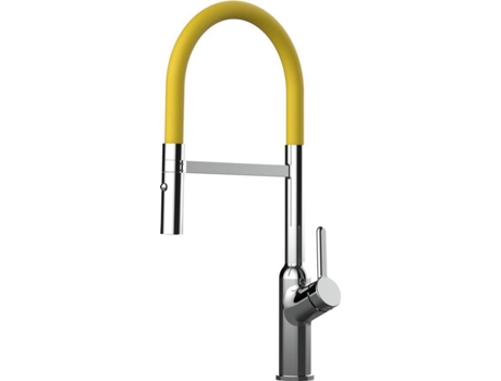 Torneira de cozinha VIZIO Tubo Giratória 360° 2 Jatos Cromado Amarelo (Latão)