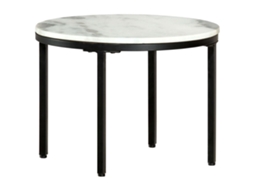 Vidaxl Mesa De Centro Ø50 Cm Mármore Genuína Maciça Branco E Preto