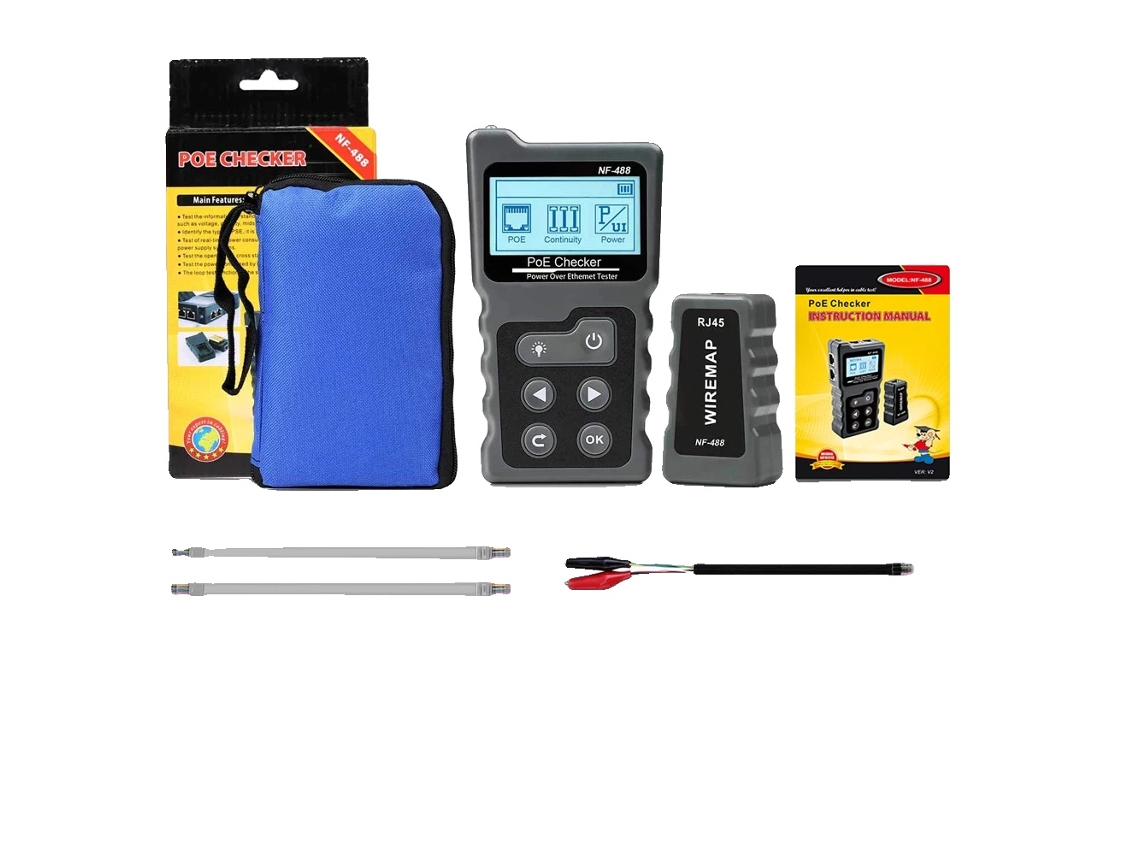 Testador De Cabo De Rede, Teste De Poe, Display Lcd, Nf-488