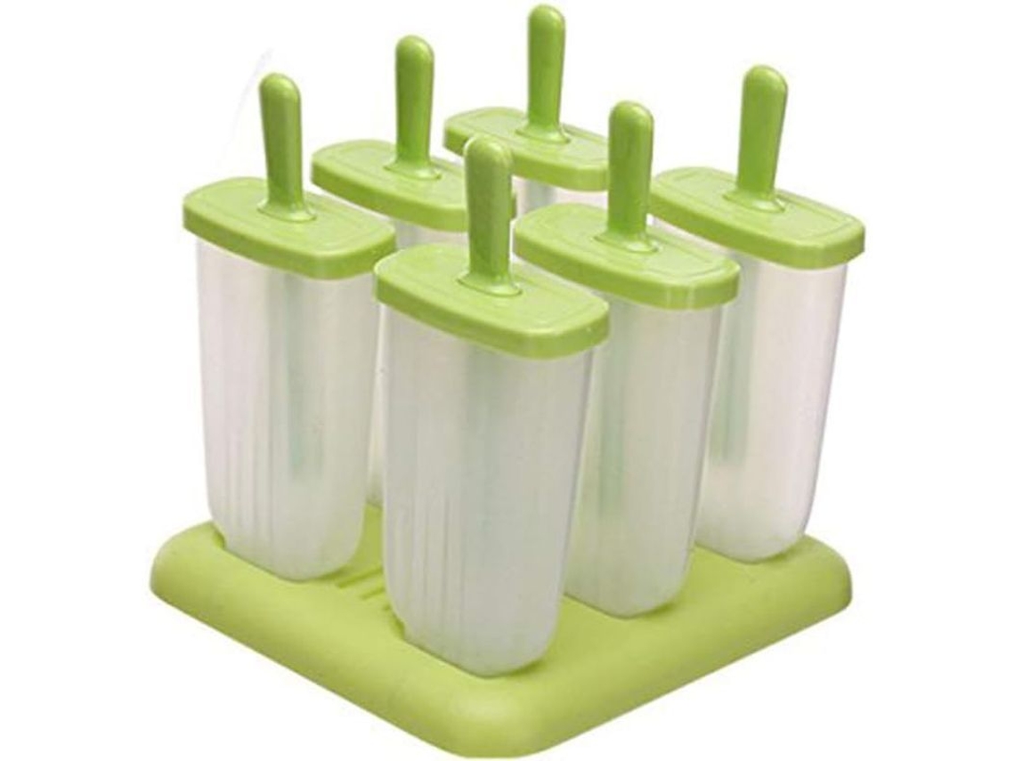 2026 molde de Paletas Congeladas Desmontable Diy Con Base Plástica Verde 16.8x13.7x6.1cm