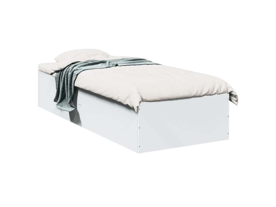 Vidaxl Estrutura de Cama 90x190 Cm Derivados de Madeira Branco