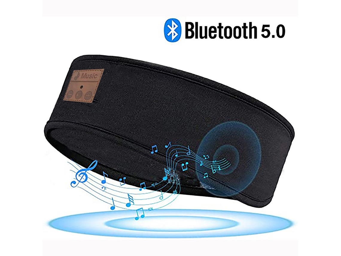 Fones Sem Fio JIAPEI para dormir com faixa cabeça Bluetooth, microfone, alto-falantes, preto
