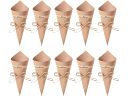 Cone De Confete Retrô Em Papel Kraft, 50 Unidades, Caixa De Presente Para Embalagem. Aquaforge