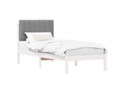 Estrutura de Cama com Cabeceira Estofada em Cinzento Claro MAISON EXCLUSIVE