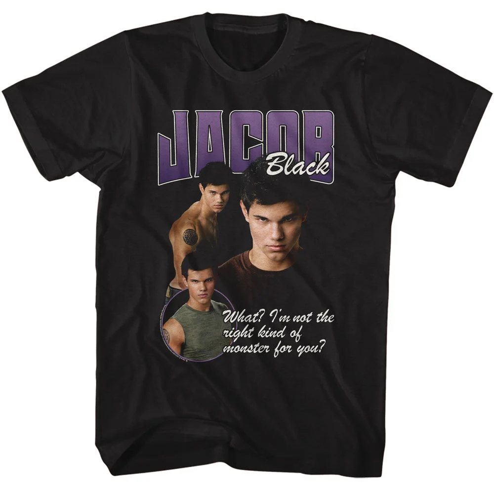 Unisex Adult T-shirt Rockinstone Twilight Movie Jacob Right Kind Of Monster Black Sizexxxl