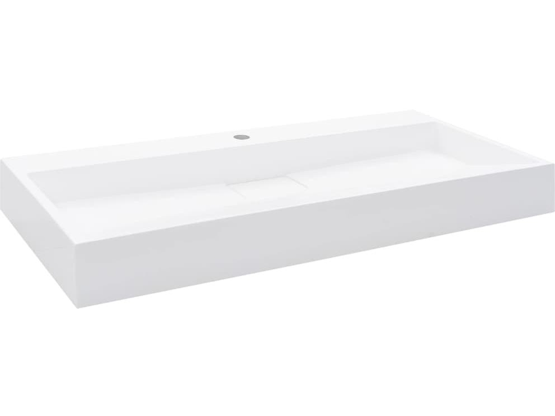 Lavatório Vidaxl Branco Pedra (100x46x11 Cm)