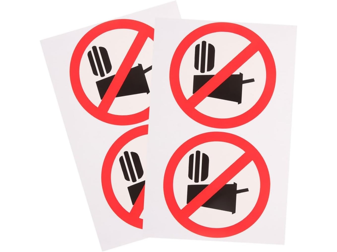 4 Adesivos/placas De 10x10cm Com A Inscrição "proibido Comer Ou Beber"