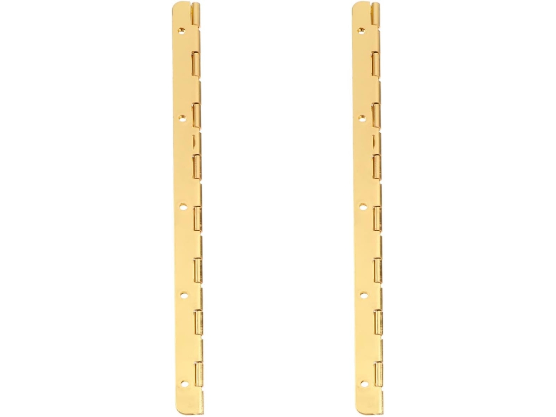 Tira De Dobradiça Para Fixação Móveis Em Liga Zinco Dourada, 2 Peças, 190mm De Comprimento