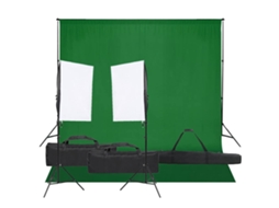 Vidaxl Kit De Estúdio Fotográfico Com Conjunto De Iluminação E Fundo