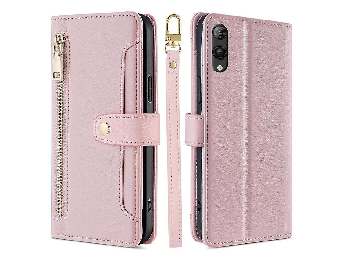Capa De Couro Com Zíper Transversal Com Textura De Ovelha Para Rakuten Hand 5g