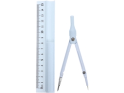 Conjunto de bússola de plástico e metal para estudantes de desenvolvimento profissional e régua triangular multifuncional para