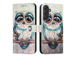 Capa De Couro Com Pintura 3d Horizontal Para Samsung Galaxy M55