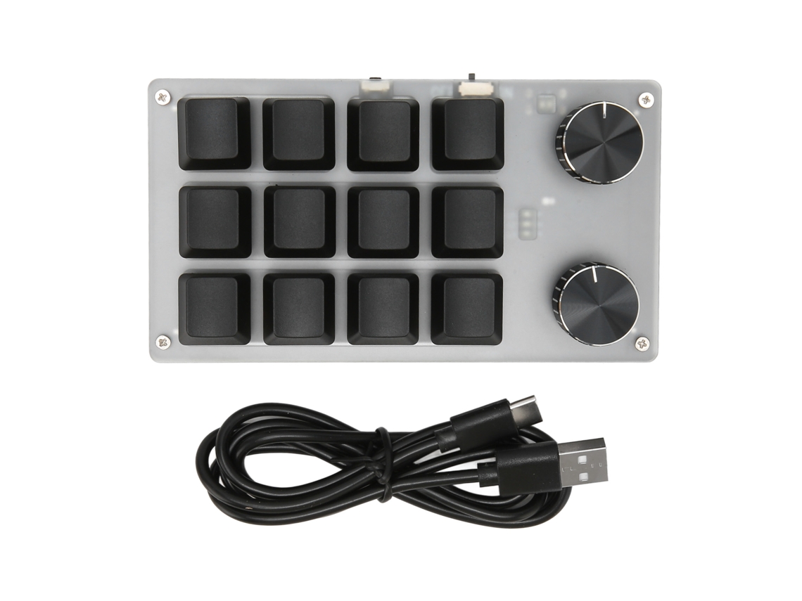 Omni-2026teclado Mecânico Mini Programável Com 12 Teclas E 2 Botões Modo Dual Plug And Play Para Gaming Escritório Mídia