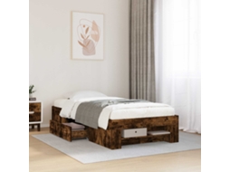 Vidaxl Estrutura De Cama Com Armazenamento Carvalho Fumado 80 X 200 Cm