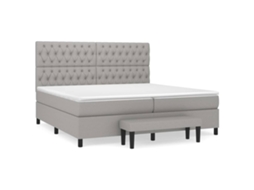 Cama Box Spring Vidaxl Cinzeto Tecido (203x200x128 Cm)