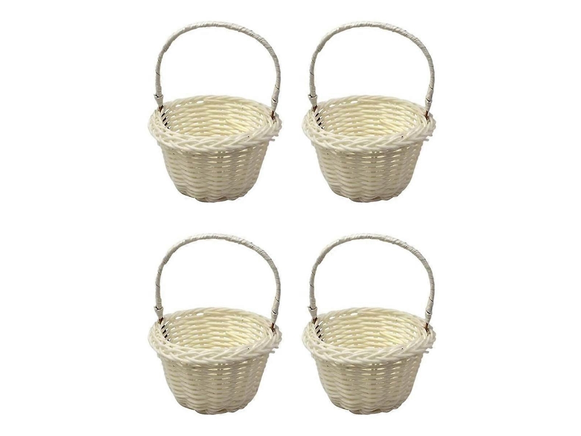 Pacote Com 4 Mini Cestas De Vime, Cestas De Flores Para Casamento, Cestas De 8x5 Cm Para Flores, Cestas Para Floristas, Flores De Vime