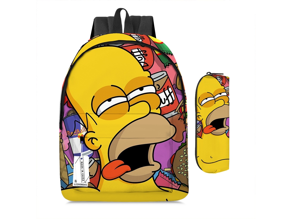 Mochila KOHREE Estudantil Os Simpsons Conjunto de Duas Peças