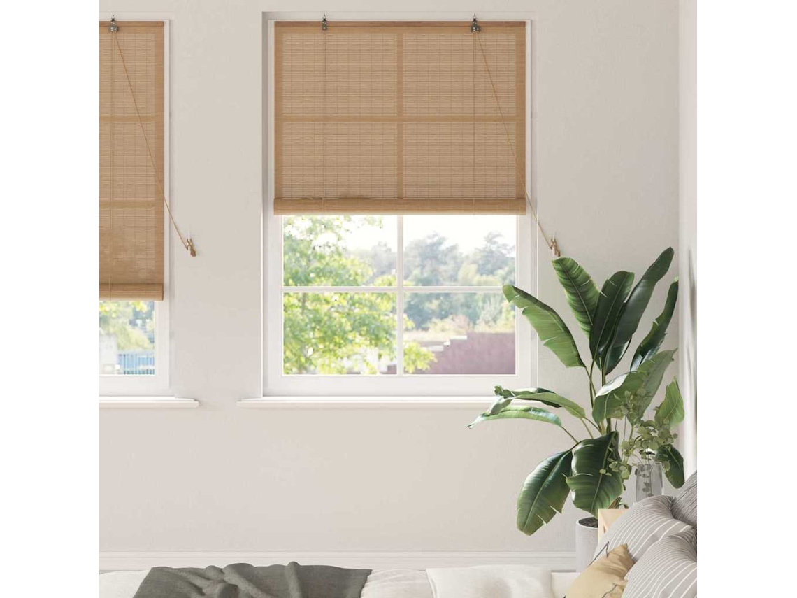Vidaxl Estores De Rolo Castanho 100 X 220 Cm Bambu