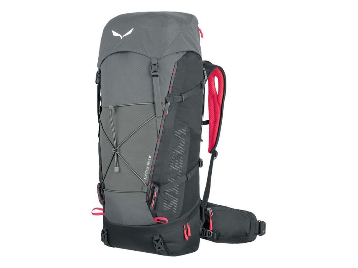 Mochila Feminina Salewa Alptrek 38+5 Bp Quiet Shade/fluo Coral, Cinza/rosa Fluorescente, 175950