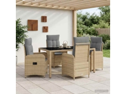 Vidaxl Conjunto De Jantar Para Exterior 5 Pcs Bege E Cinza Claro
