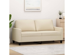 Sofá De 2 Lugares Tecido 140 Cm Cor Creme Lovely Home