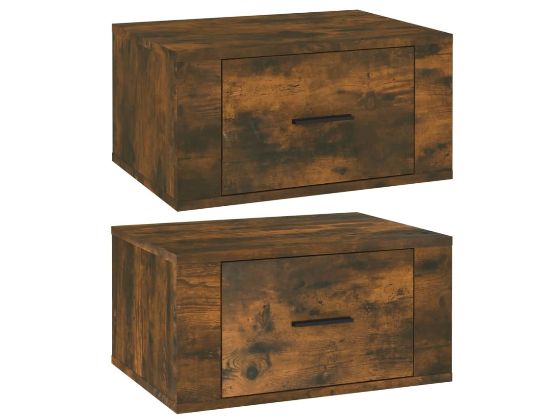 Conjunto de 2 mesas de cabeceira de parede MAISON EXCLUSIVE em carvalho fumado (50x36x25 cm)