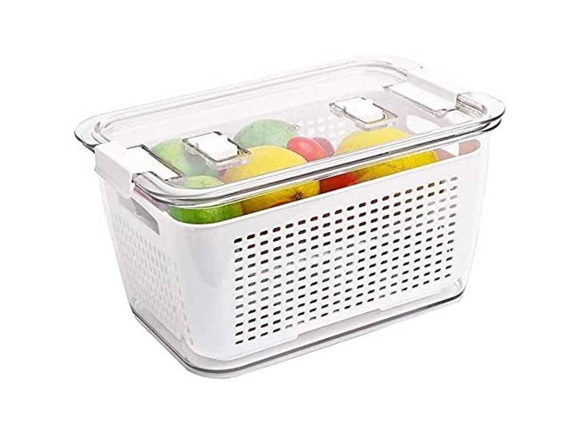 Contenedores De Almacenamiento De Alimentos Frescos Bpa Free Con Ventanas Para Refrigerador 1.7l Y 0.45l