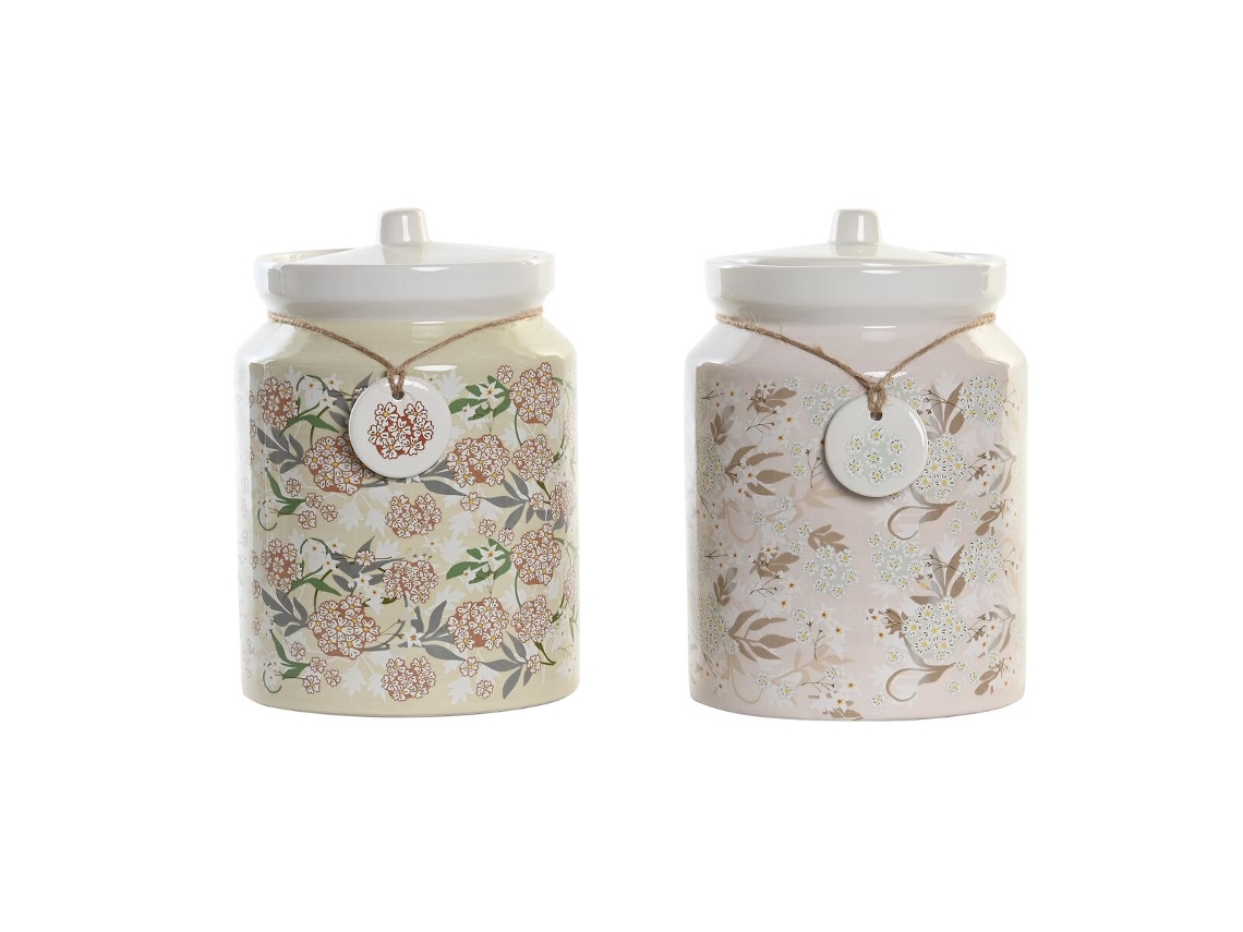 Bote Dkd Home Decor Dolomite Tradicional (2,35 L) (15 X 15 X 21 Cm) (2 Unidades)