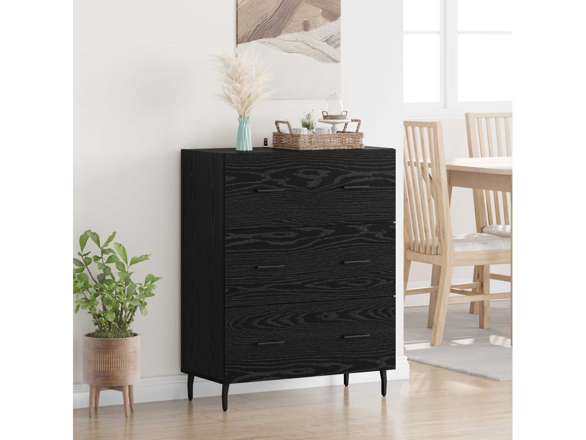 Vidaxl Buffet Carvalho Preto 69,5 X 34 X 90 Cm