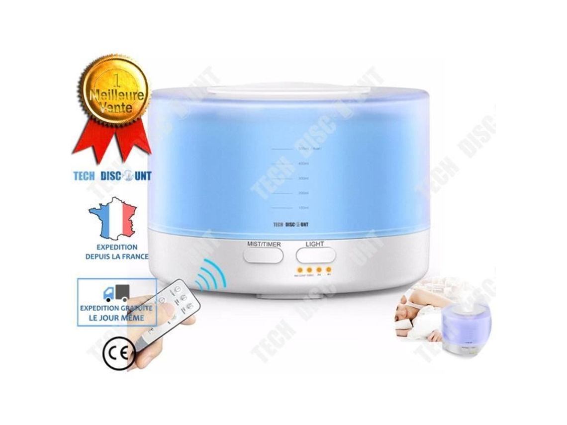 Umidificador de ar ultrassônico com controle remoto Td® Máquina de aromaterapia Mute Aroma 500ml Difusor de aroma Purificador Colorido Desconto Tech