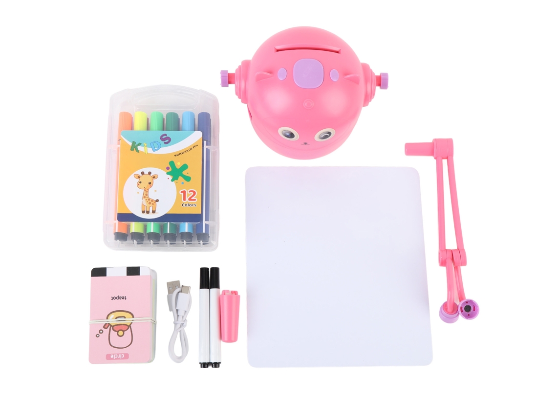 Mali robô de Desenho Inteligente para Crianças Interativo Educativo Brinquedo de Aprendizagem de Arte Rosa