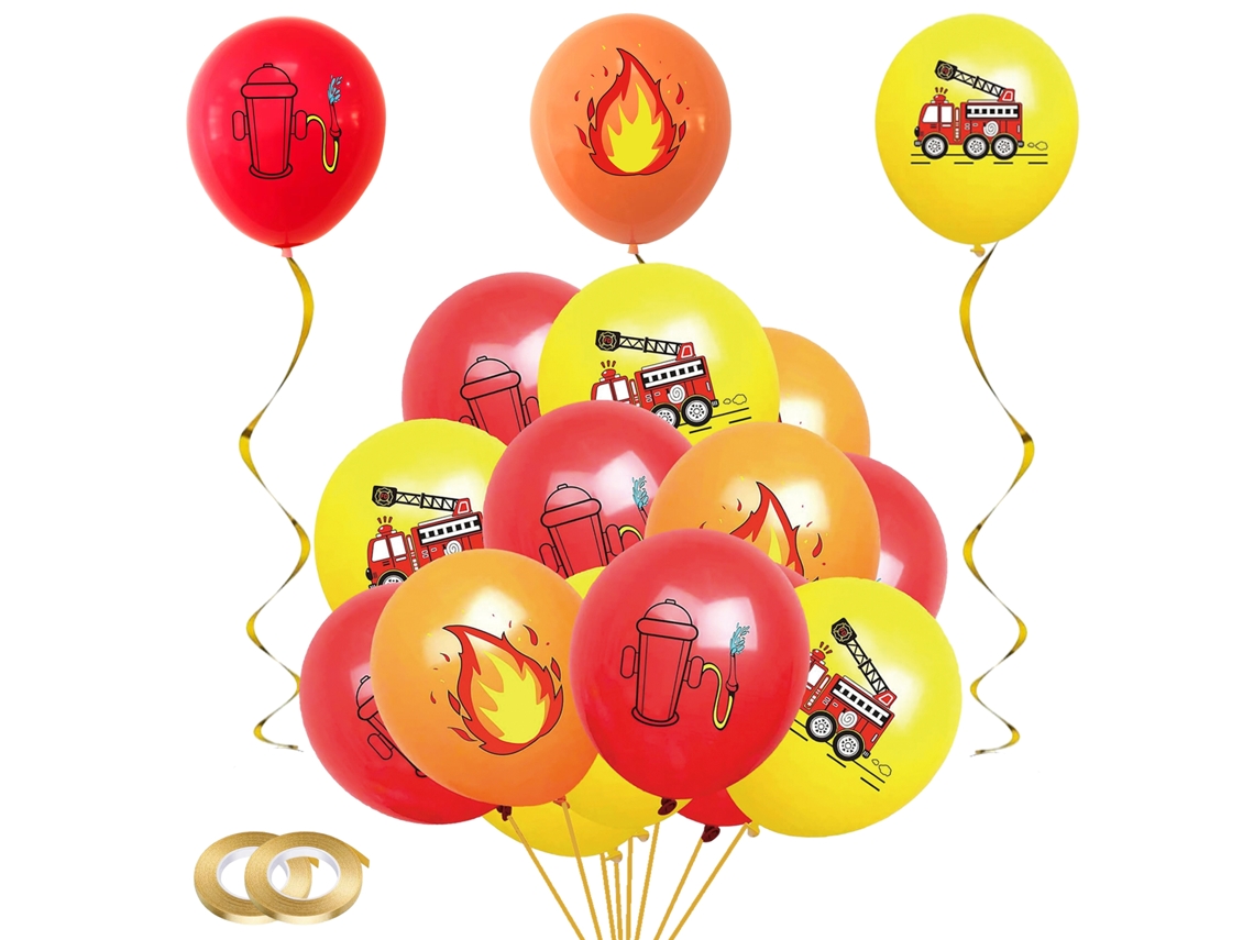 Kit De Arco De Guirlanda De Balões De Fogo, Balões Vibrantes De 30 Cm Vermelhos, Laranja E Amarelos Para Festa De Bombeiro, Melhore A Decoração Da Sua