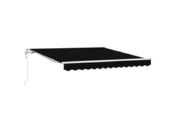 Toldo Retrátil Automático Preto Vidaxl Preto Poliéster (3.5 X 2.5 M)