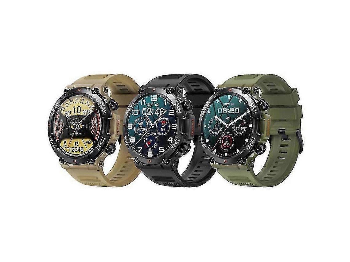 Relógio inteligente militar para homens, smartwatch robusto com monitor de frequência cardíaca e rastreador de condicionamento físico para bicicleta elétrica (atende e faz chamadas)