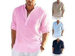 2026 camisa Larga Hombre Algodón Y Lino Casual Manga Completo Cuatro Estaciones Tipo Liso Envío Gratis S 5xl