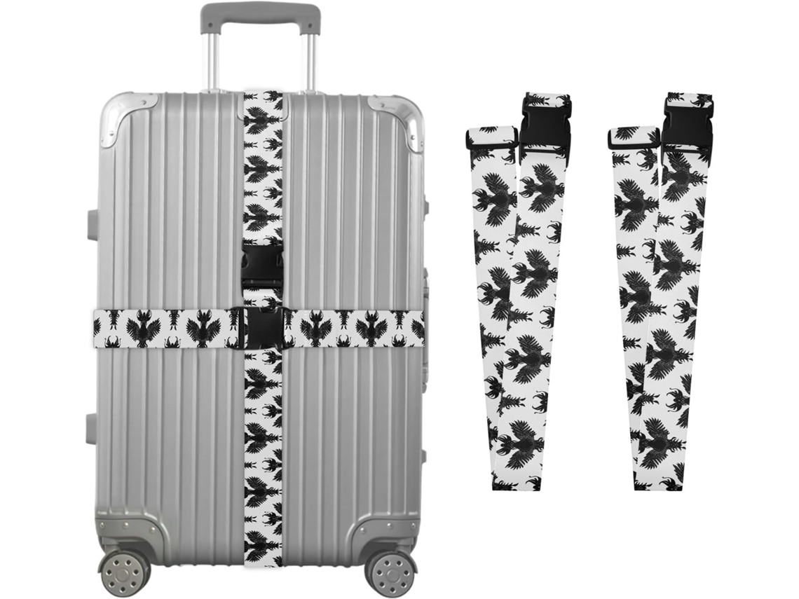 Conjunto De 2 Cintas Bagagem Estampadas Para Malas, Cintas De Viagem, Acessórios Para Cintos, Conector De Bagagem, Cinto